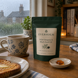 Everholm pouch on a British kitchen table on a rainy morning